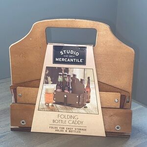 Studio Merchantile Folding Bottle Caddy, Easy Storage, Holds 6 Bottles, New